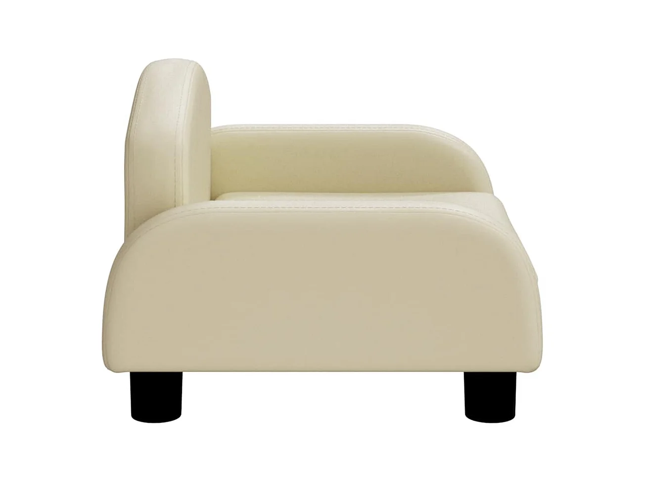 Cama para perros de cuero sintético crema 50x40x30 cm