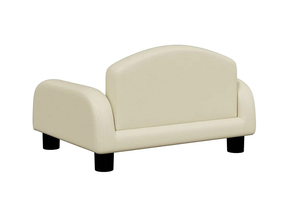 Cama para perros de cuero sintético crema 50x40x30 cm