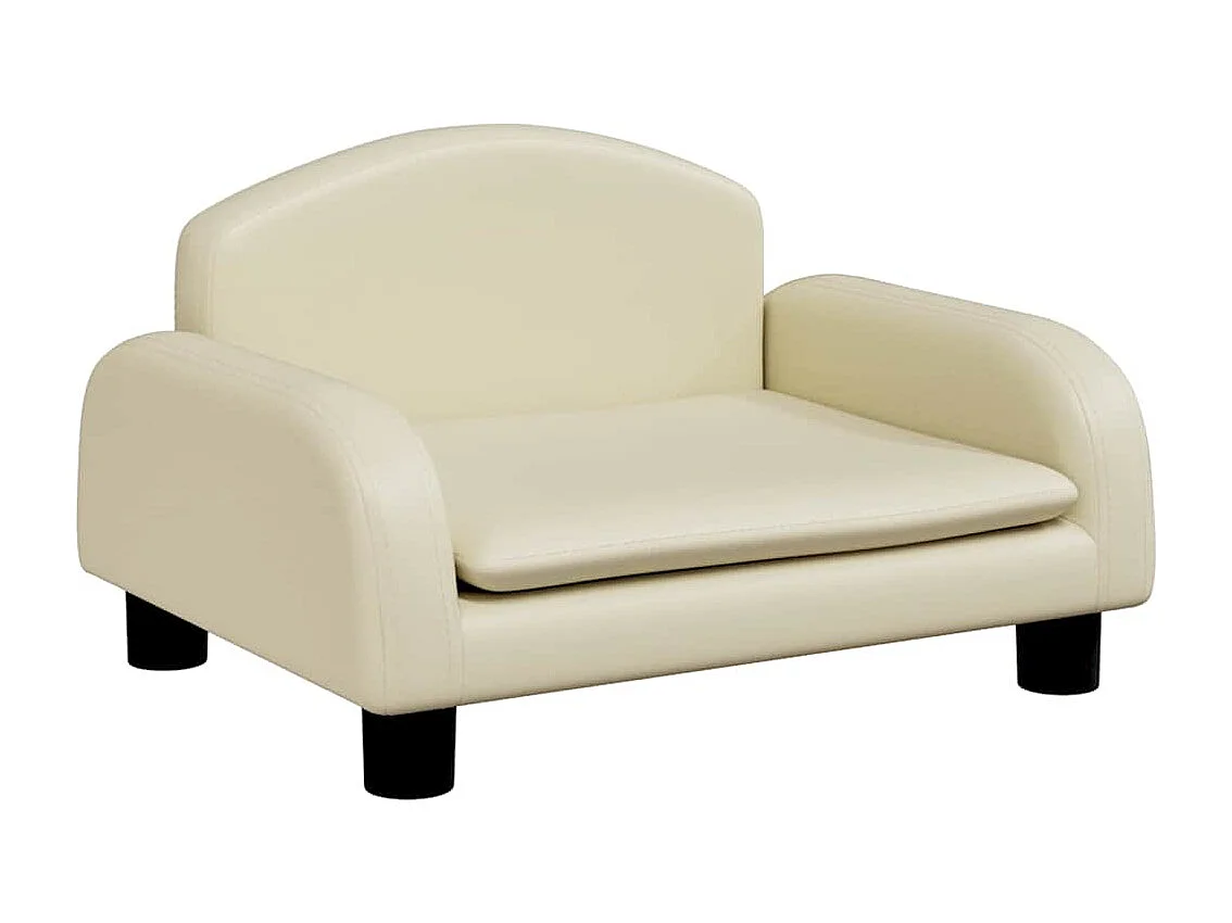 Lit pour chien crème 50x40x30 cm similicuir