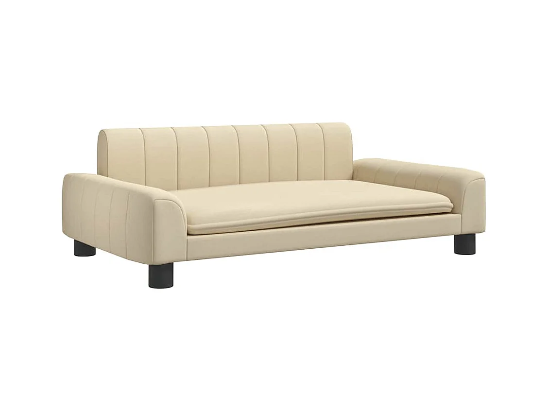 Cama para perros de tela crema 90x53x30 cm