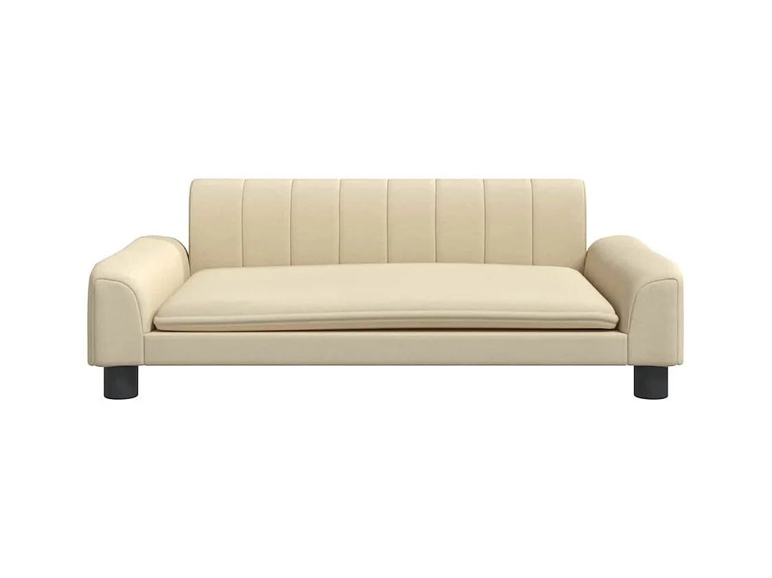 Cama para perros de tela crema 90x53x30 cm