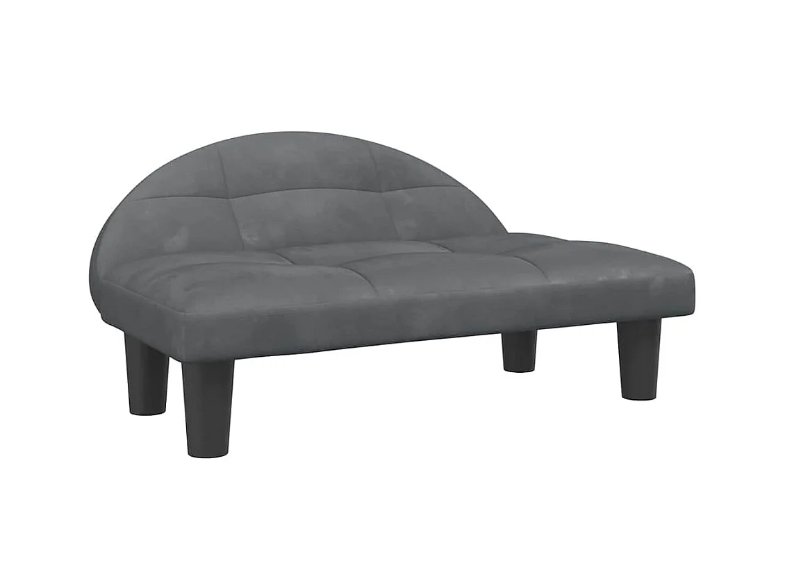 Cama para perros de terciopelo gris oscuro 70x52x30 cm