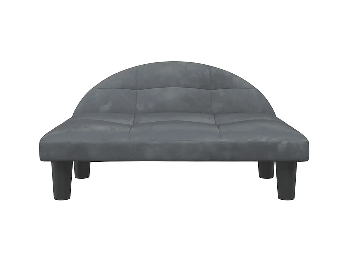 Cama para perros de terciopelo gris oscuro 70x52x30 cm