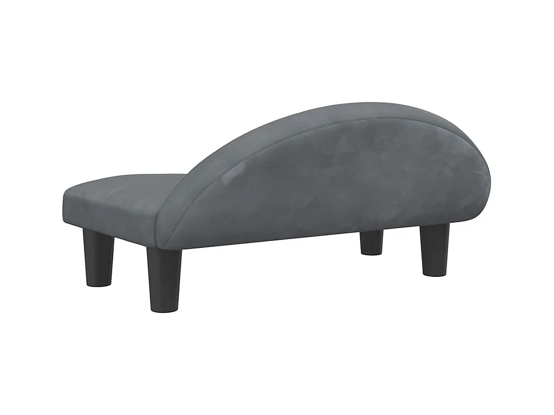 Cama para perros de terciopelo gris oscuro 70x52x30 cm