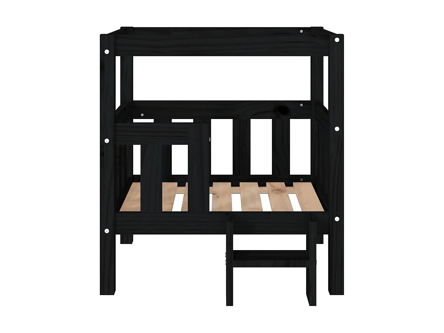 Lit pour chien Noir 65,5x50,5x70 cm Bois de pin solide