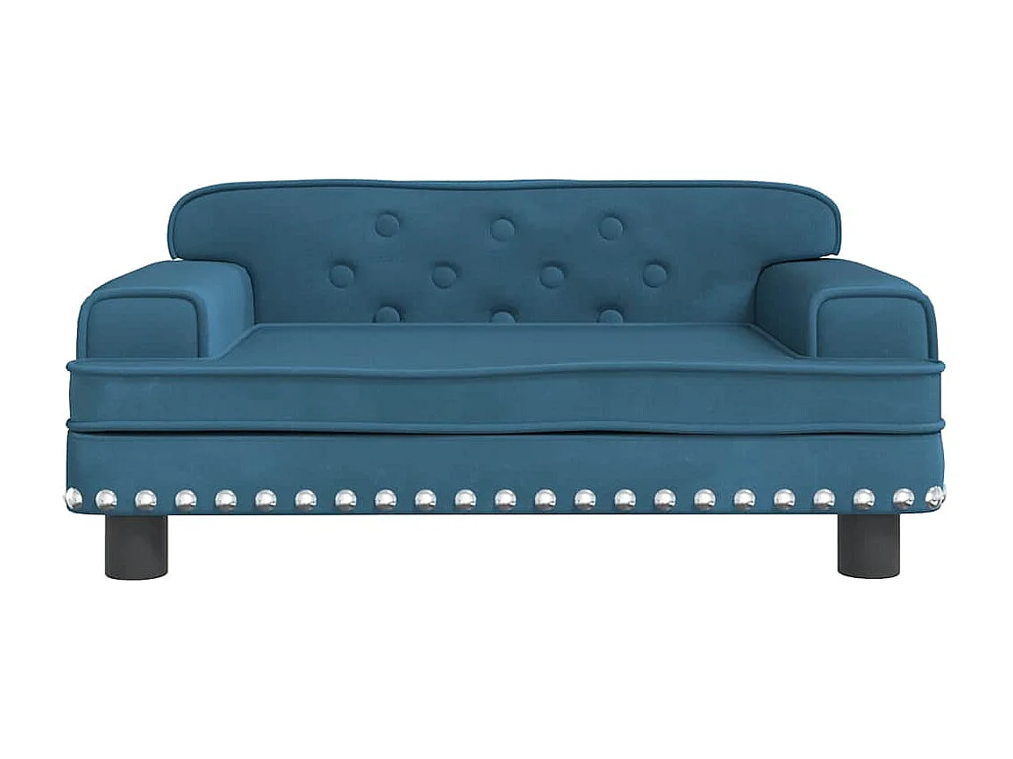 Lit pour chien bleu 70x45x30 cm velours