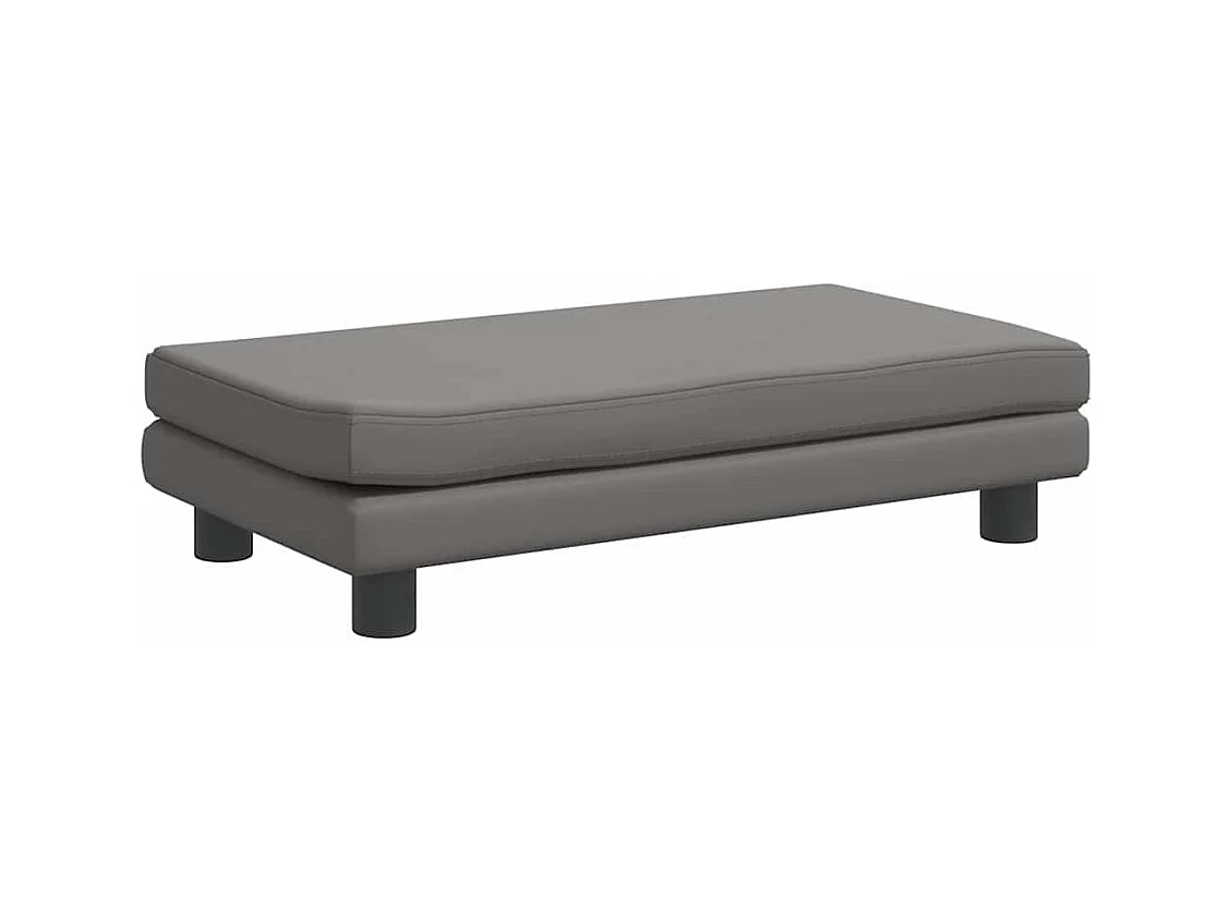 Cama de perros con extensión cuero sintético gris 100x50x30 cm