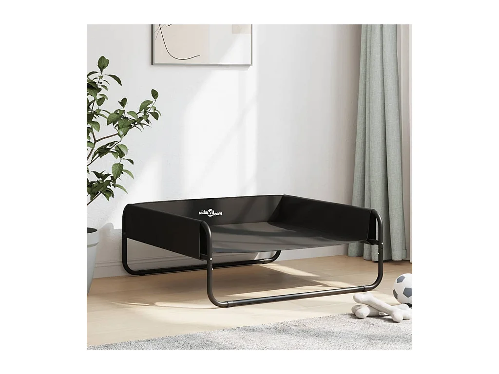 Cama para cães elevada tecido oxford e aço antracite