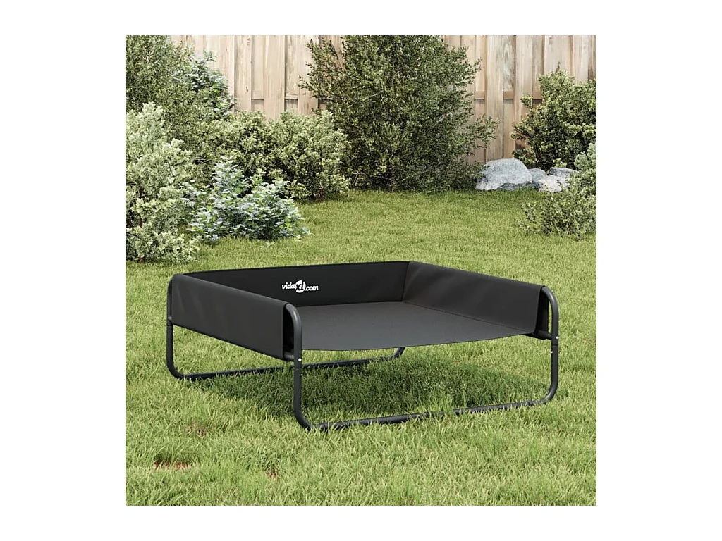 Cama para cães elevada tecido oxford e aço antracite