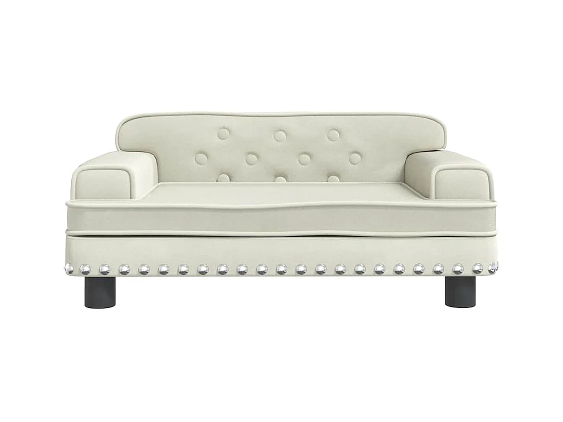 Cama para perros de terciopelo crema 70x45x30 cm