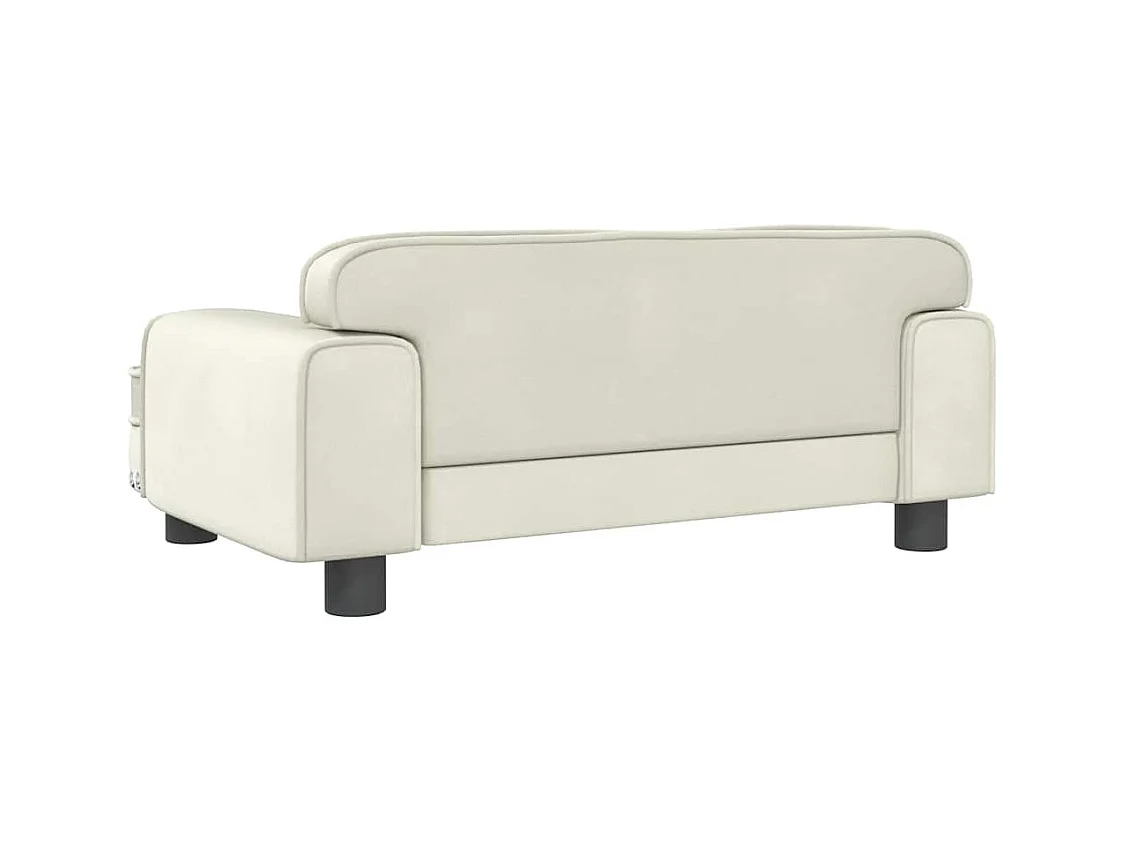 Cama para perros de terciopelo crema 70x45x30 cm