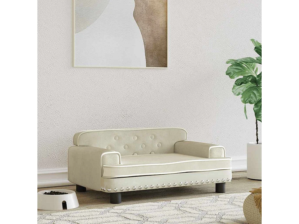 Lit pour chien crème 70x45x30 cm velours