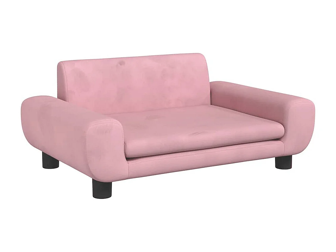 Cama para perros de terciopelo rosa 70x45x33 cm