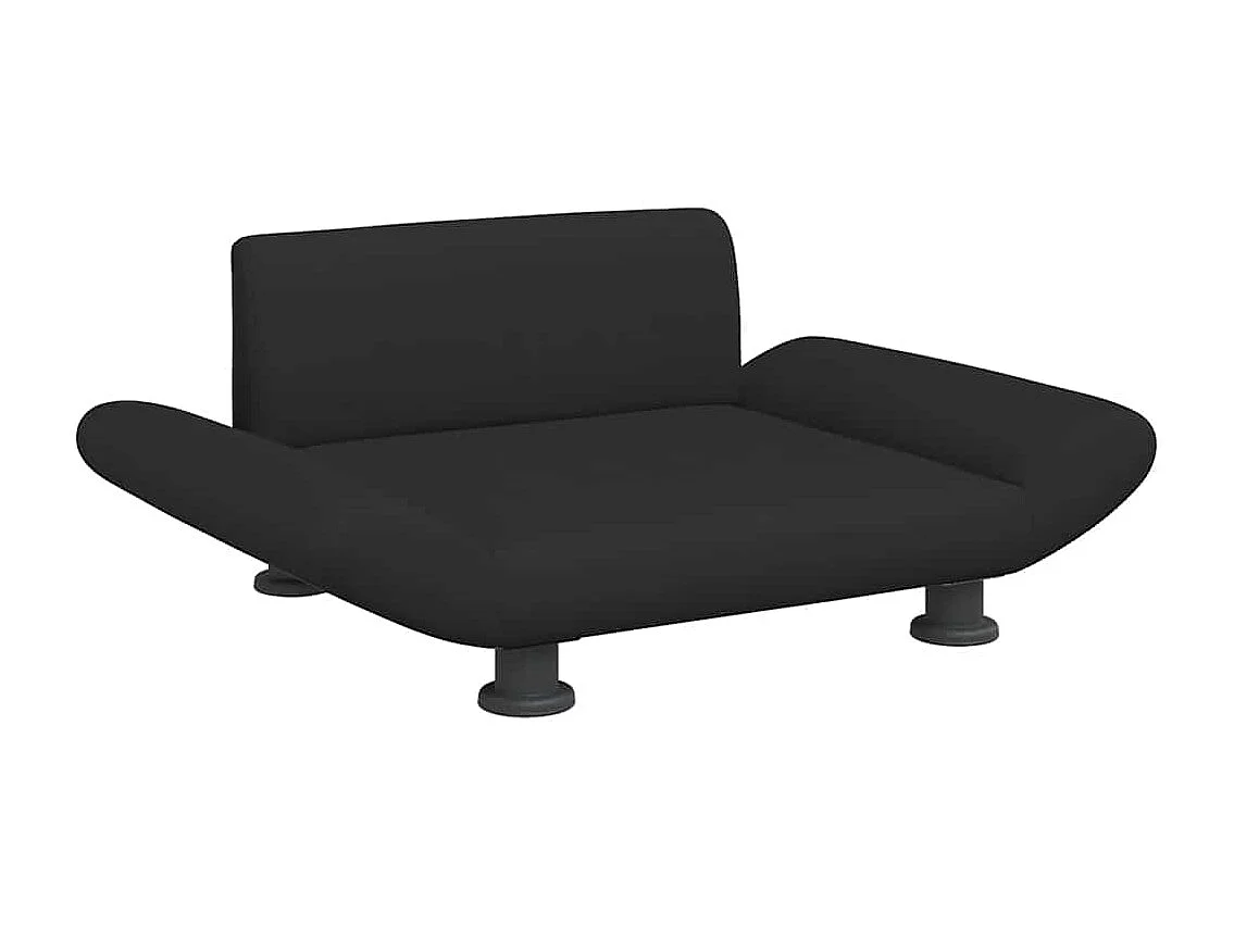 Lit pour chien noir 70x45x28 cm tissu