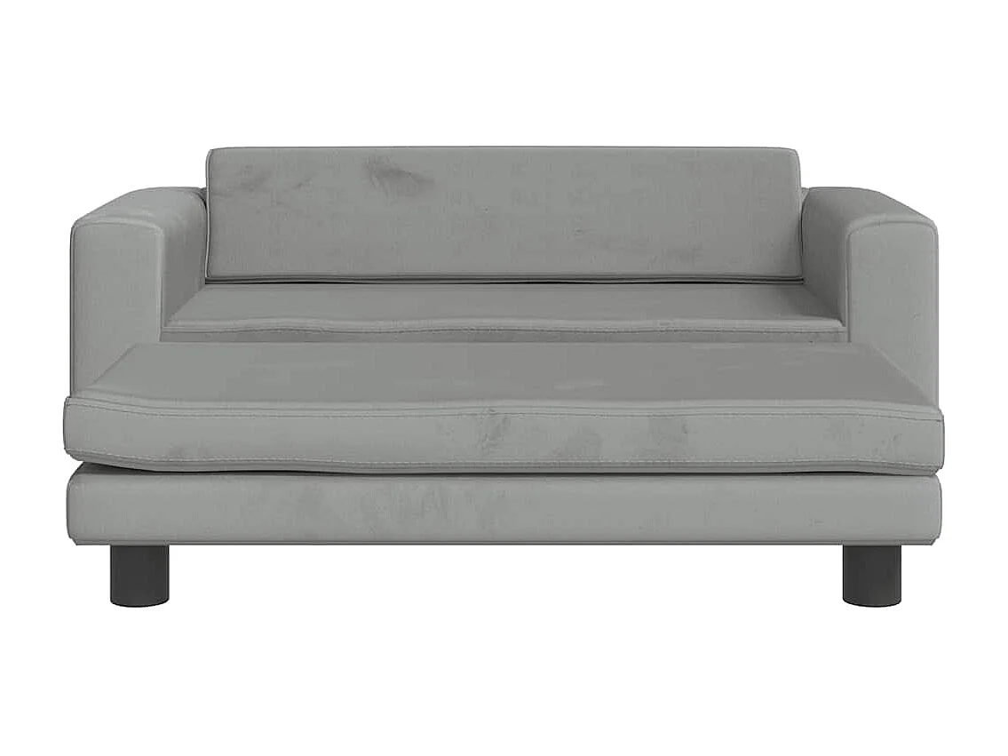 Cama para cães com extensão 100x50x30 cm veludo cinzento-claro