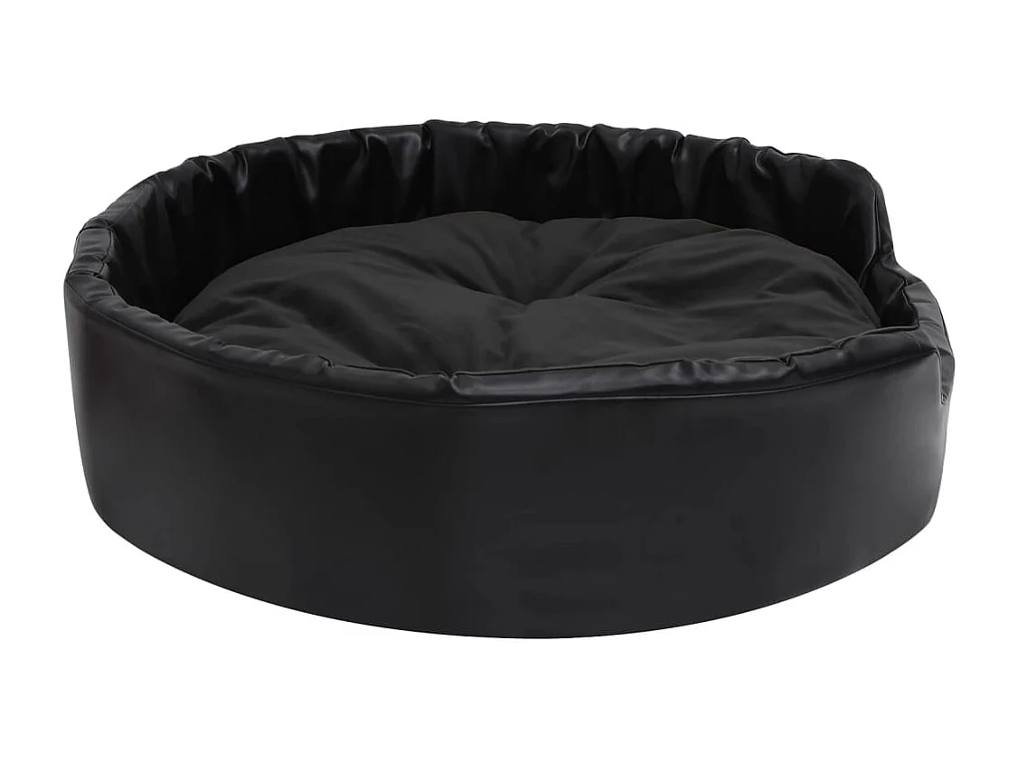 Lit pour chiens Noir 90x79x20 cm Peluche et similicuir