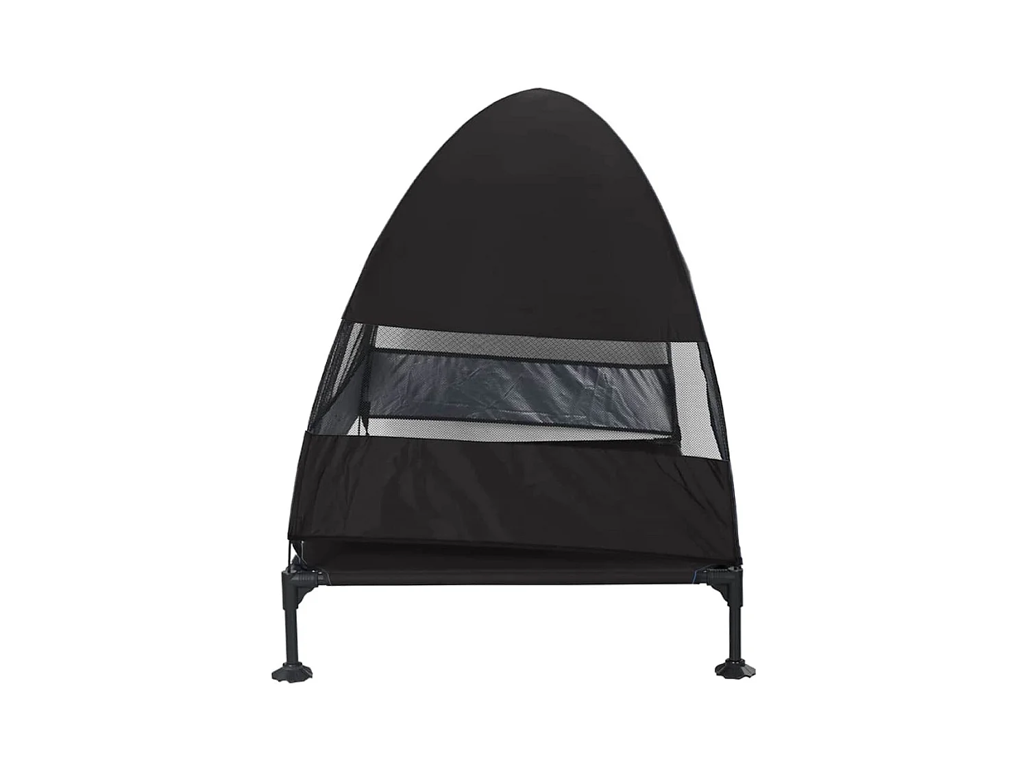 Lit surélevé pour chien Noir 127 x 81 x 108 cm Tissu et acier