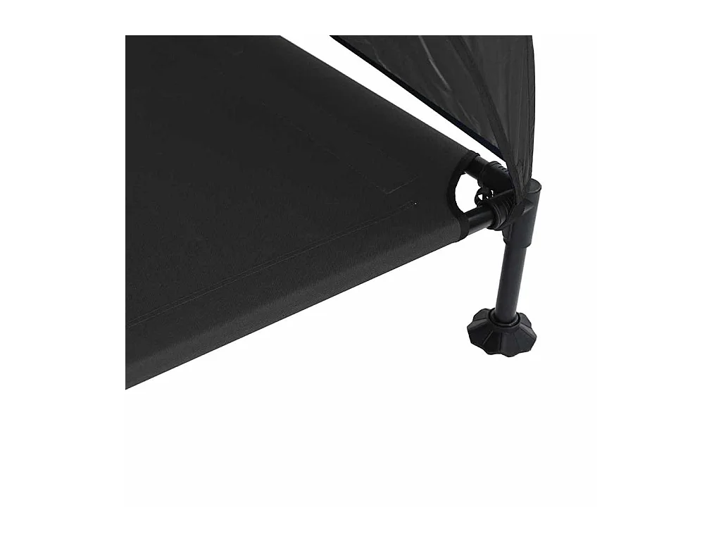 Lit surélevé pour chien Noir 127 x 81 x 108 cm Tissu et acier