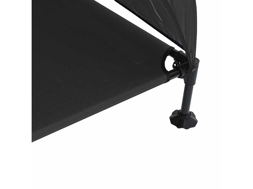 Lit surélevé pour chien Noir 127 x 81 x 108 cm Tissu et acier