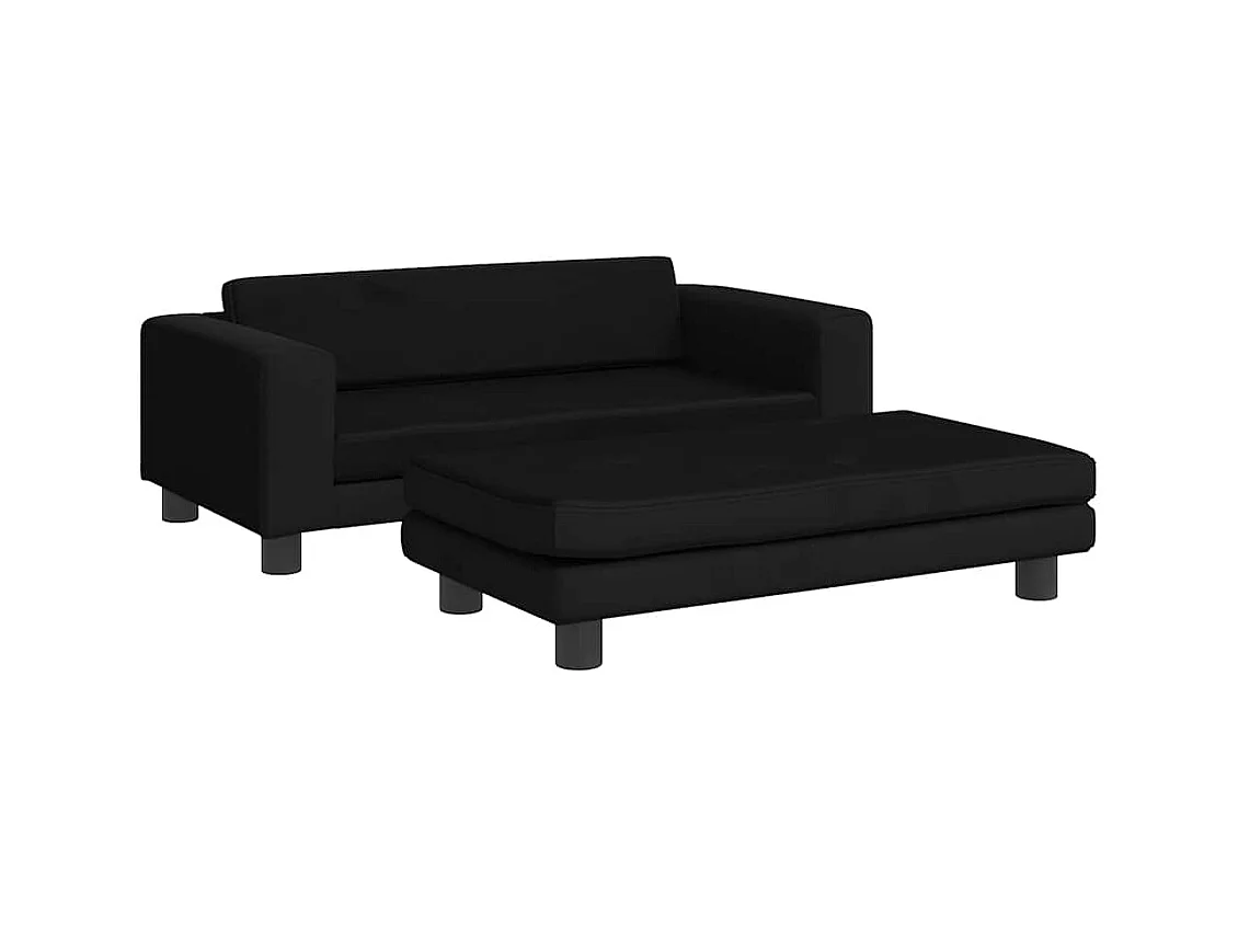Cama para perros con extensión terciopelo negro 100x50x30 cm