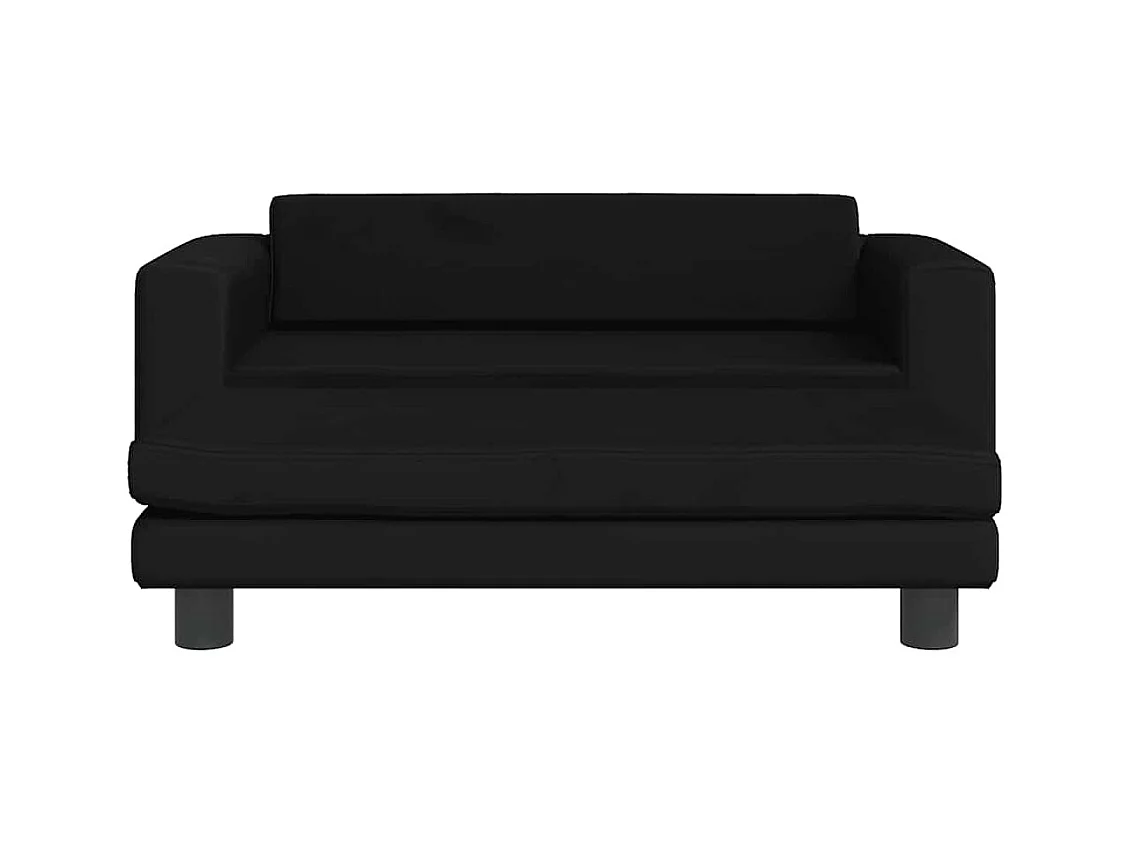 Cama para perros con extensión terciopelo negro 100x50x30 cm