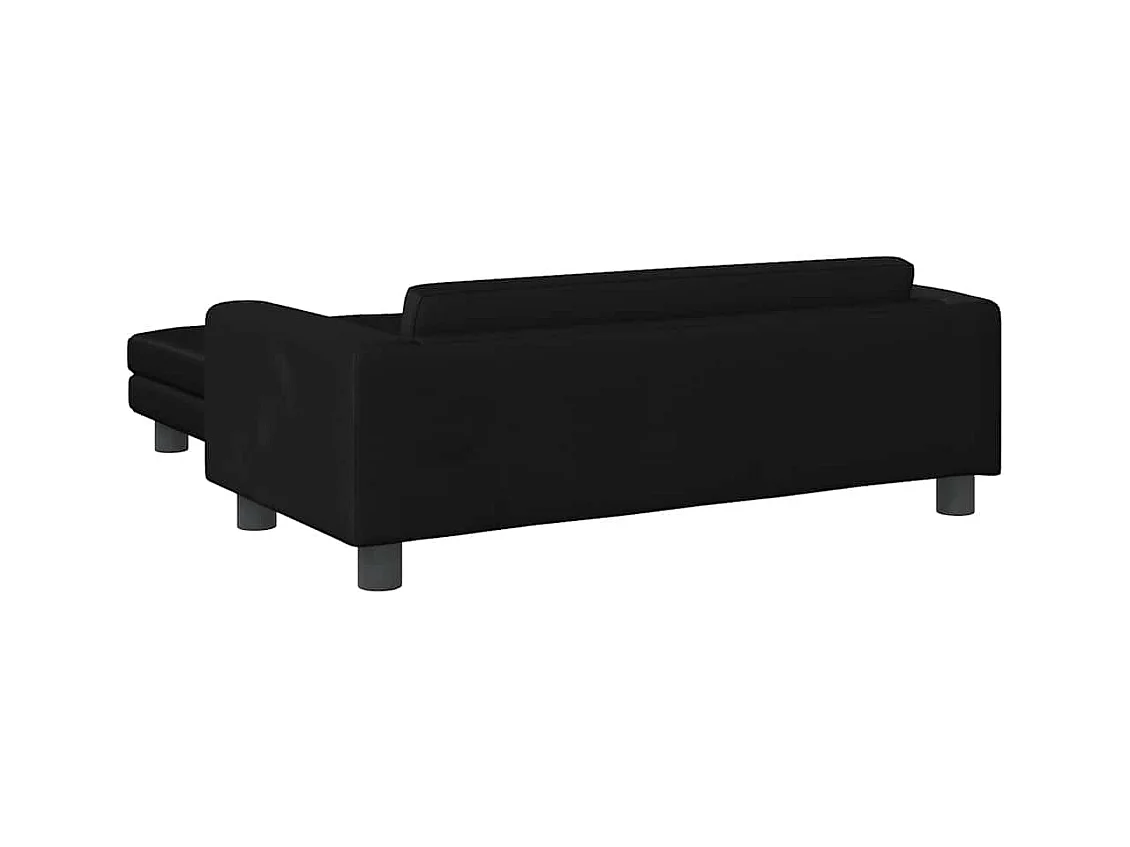 Cama para perros con extensión terciopelo negro 100x50x30 cm