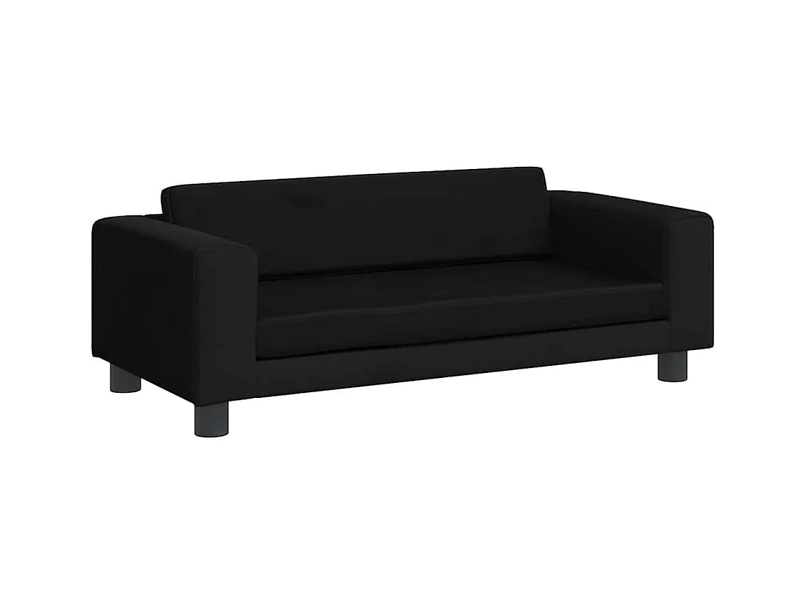 Cama para perros con extensión terciopelo negro 100x50x30 cm