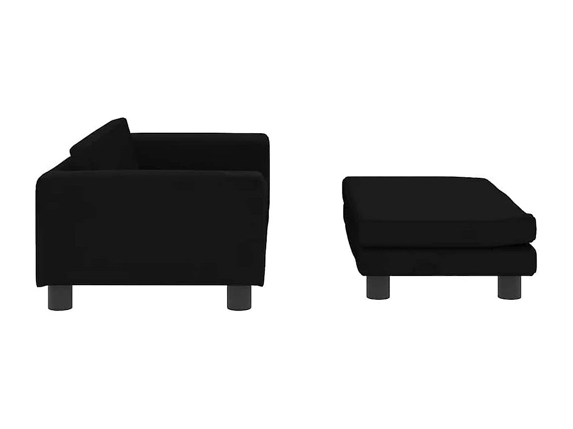 Cama para cães com extensão 100x50x30 cm veludo preto
