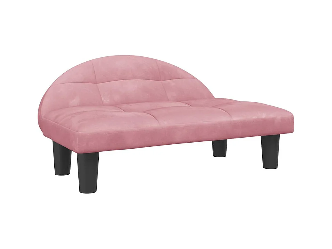 Cama para perros de terciopelo rosa 70x52x30 cm