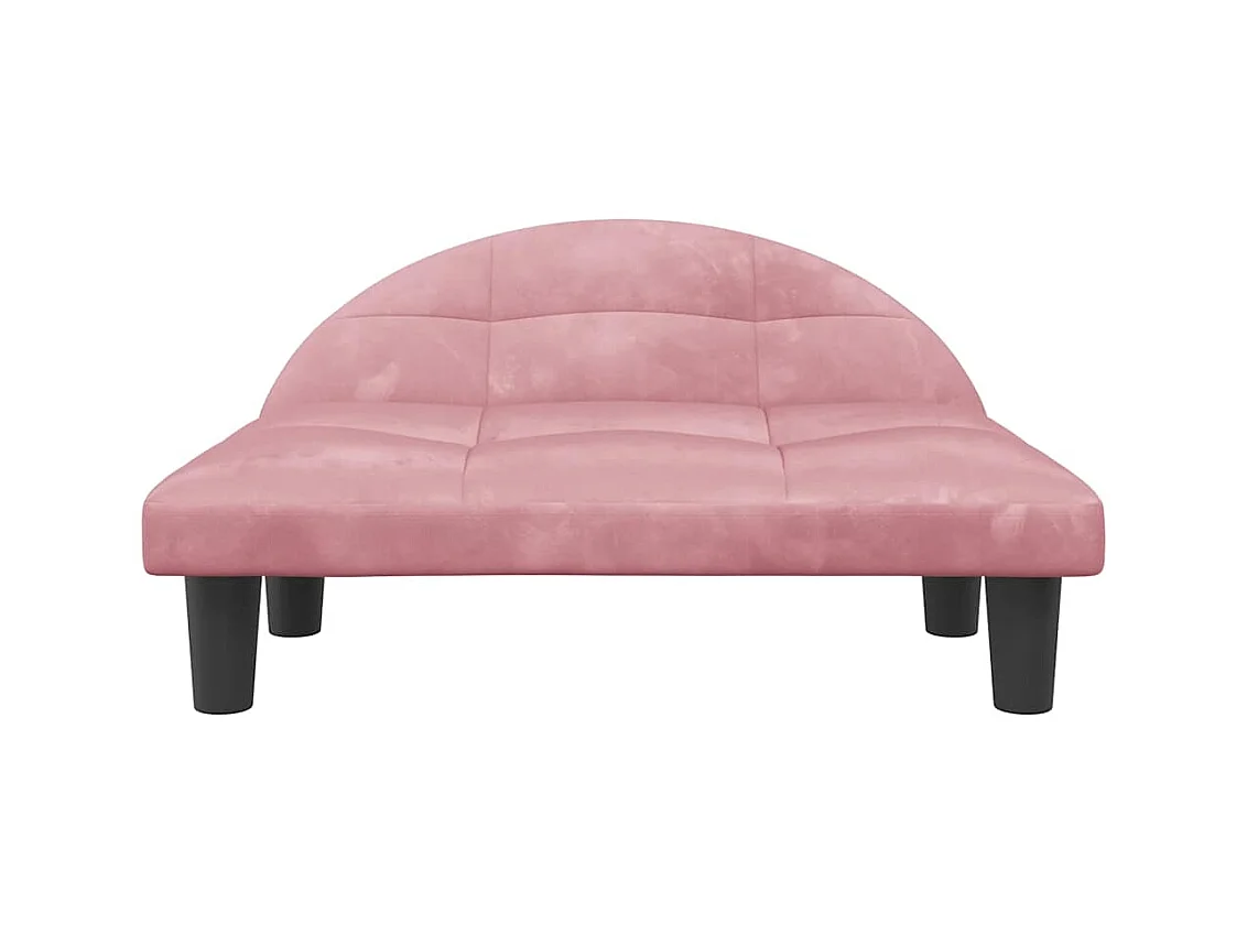 Cama para perros de terciopelo rosa 70x52x30 cm