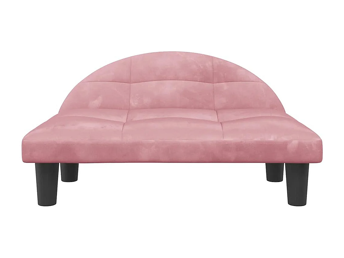 Cama para perros de terciopelo rosa 70x52x30 cm