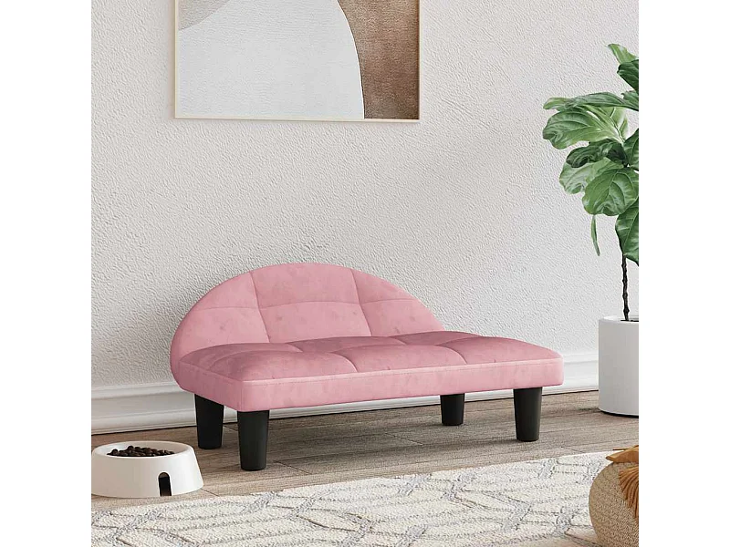 Lit pour chien rose 70x52x30 cm velours