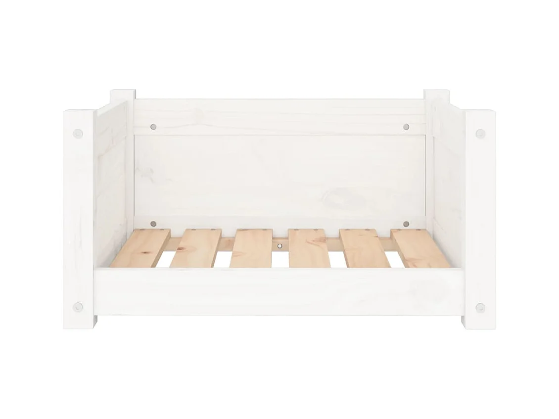 Panier pour chien Blanc 55,5 x 45,5 x 28 cm Bois de pin massif