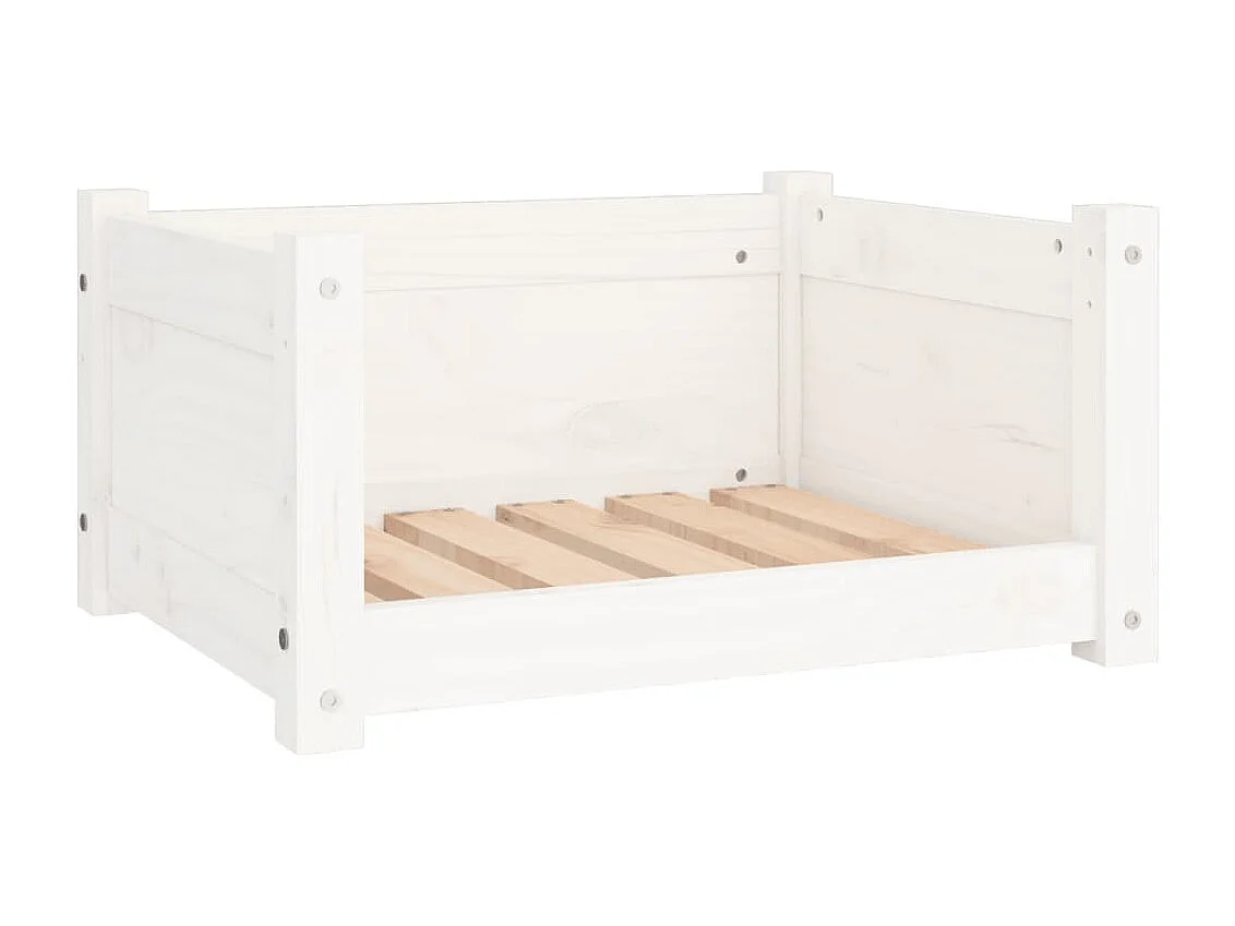 Panier pour chien Blanc 55,5 x 45,5 x 28 cm Bois de pin massif