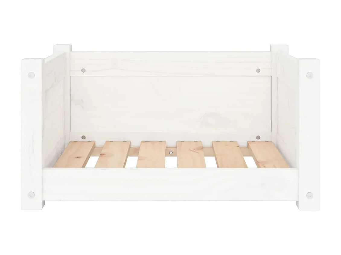 Panier pour chien Blanc 55,5 x 45,5 x 28 cm Bois de pin massif