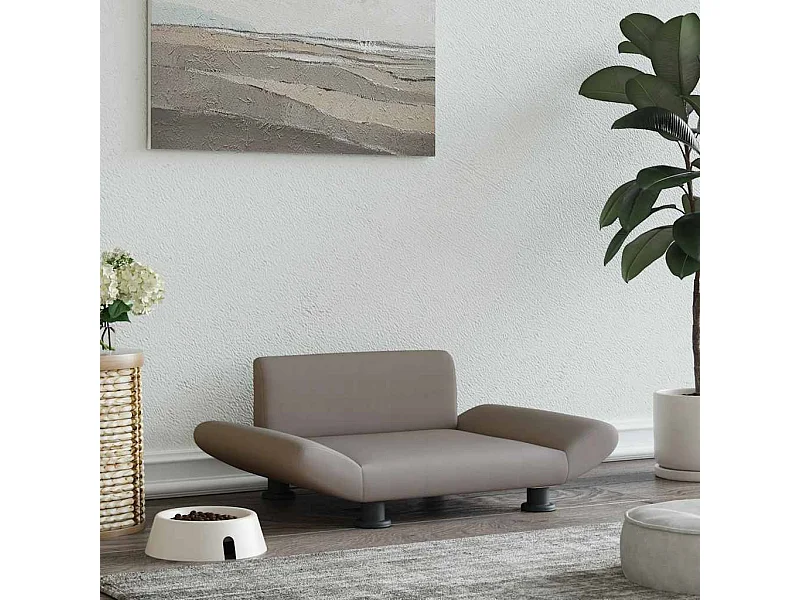 Cama para perros de tela gris taupe 70x45x28 cm