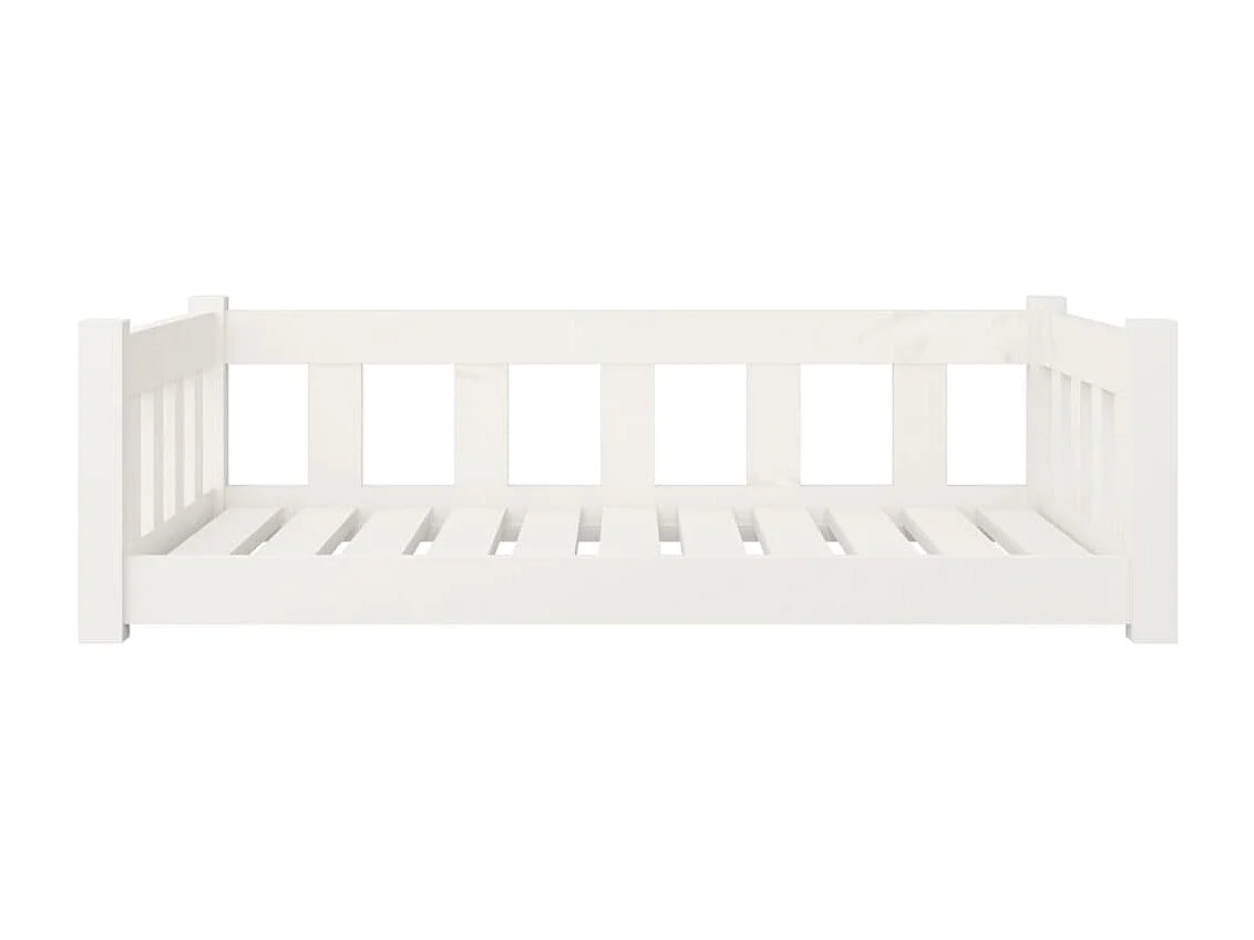 Lit pour chien blanc 95,5x65,5x28 cm bois de pin solide