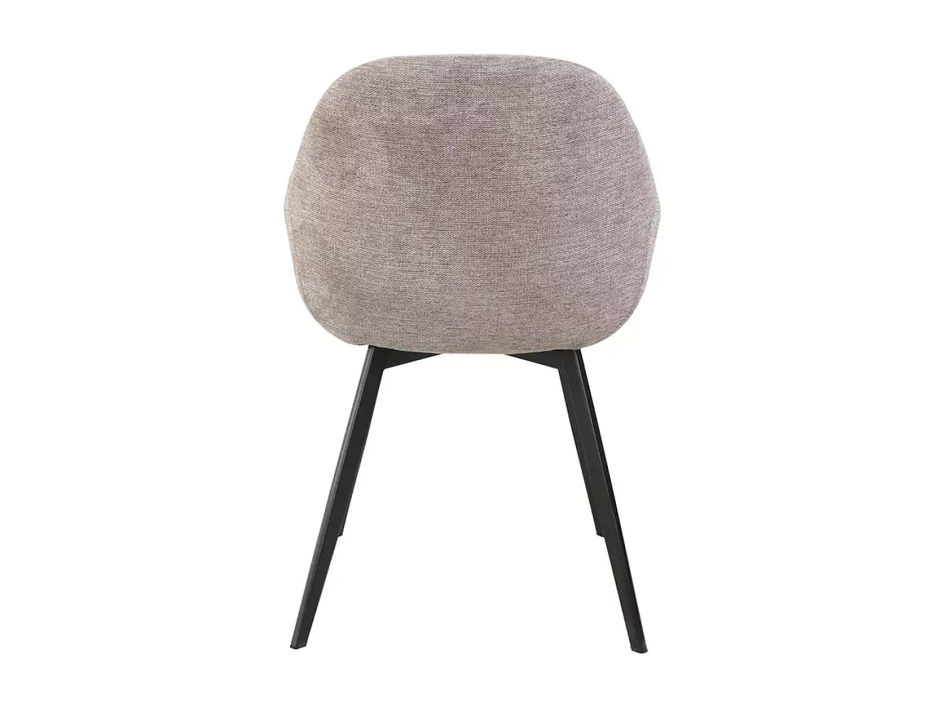 Chaise tissu en beige avec accoudoirs rembourrés et structure métal noir VEERON