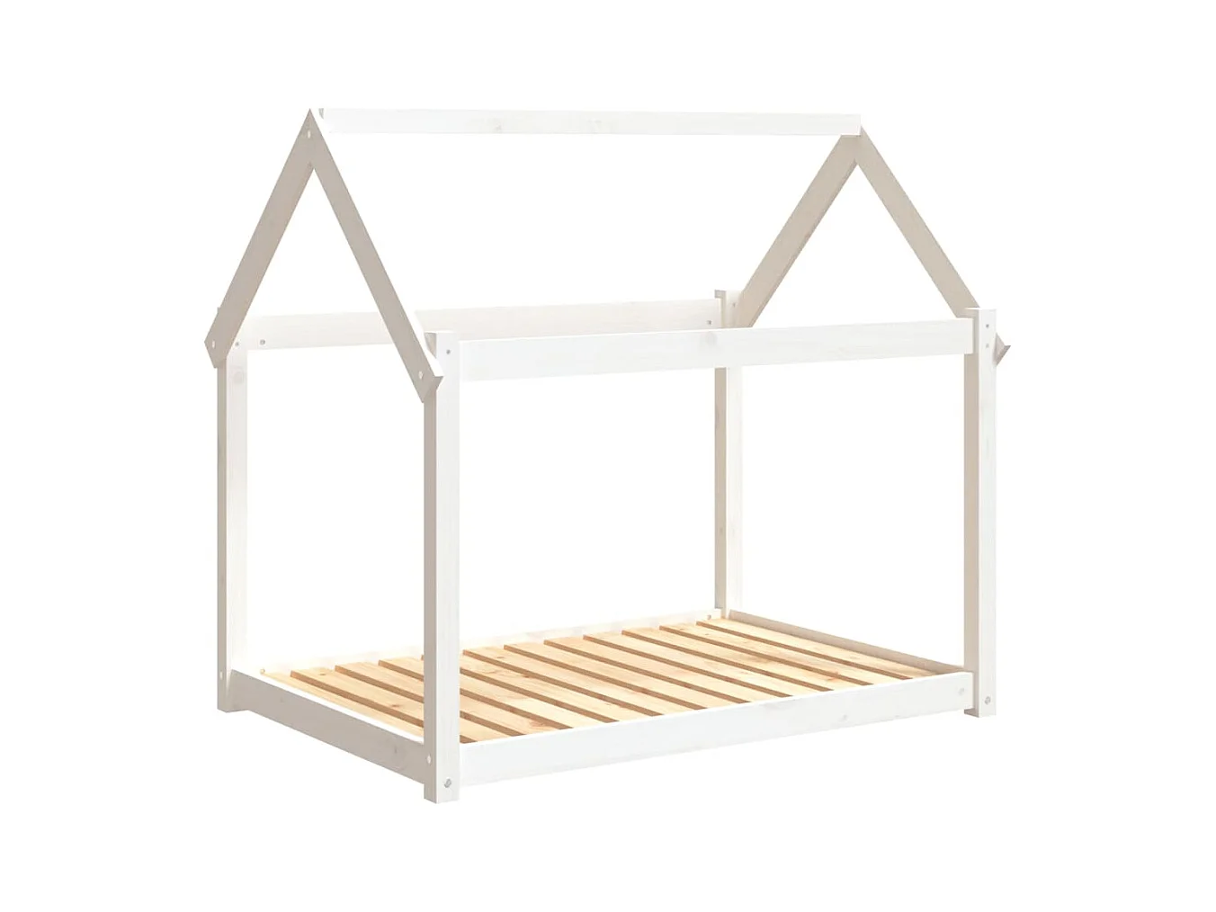 Cama para cães 111x80x100 cm madeira de pinho maciça branco
