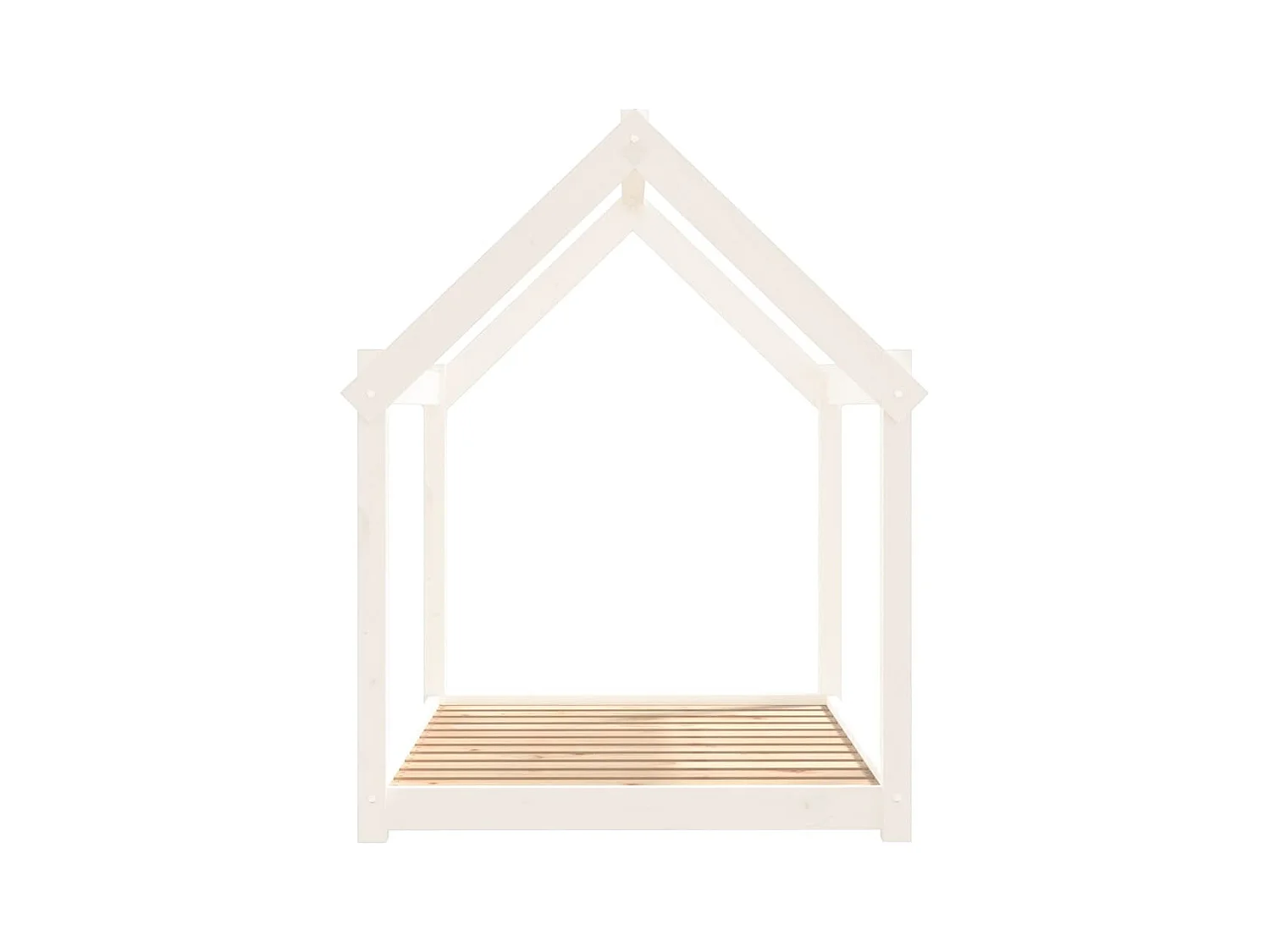 Cama para cães 111x80x100 cm madeira de pinho maciça branco