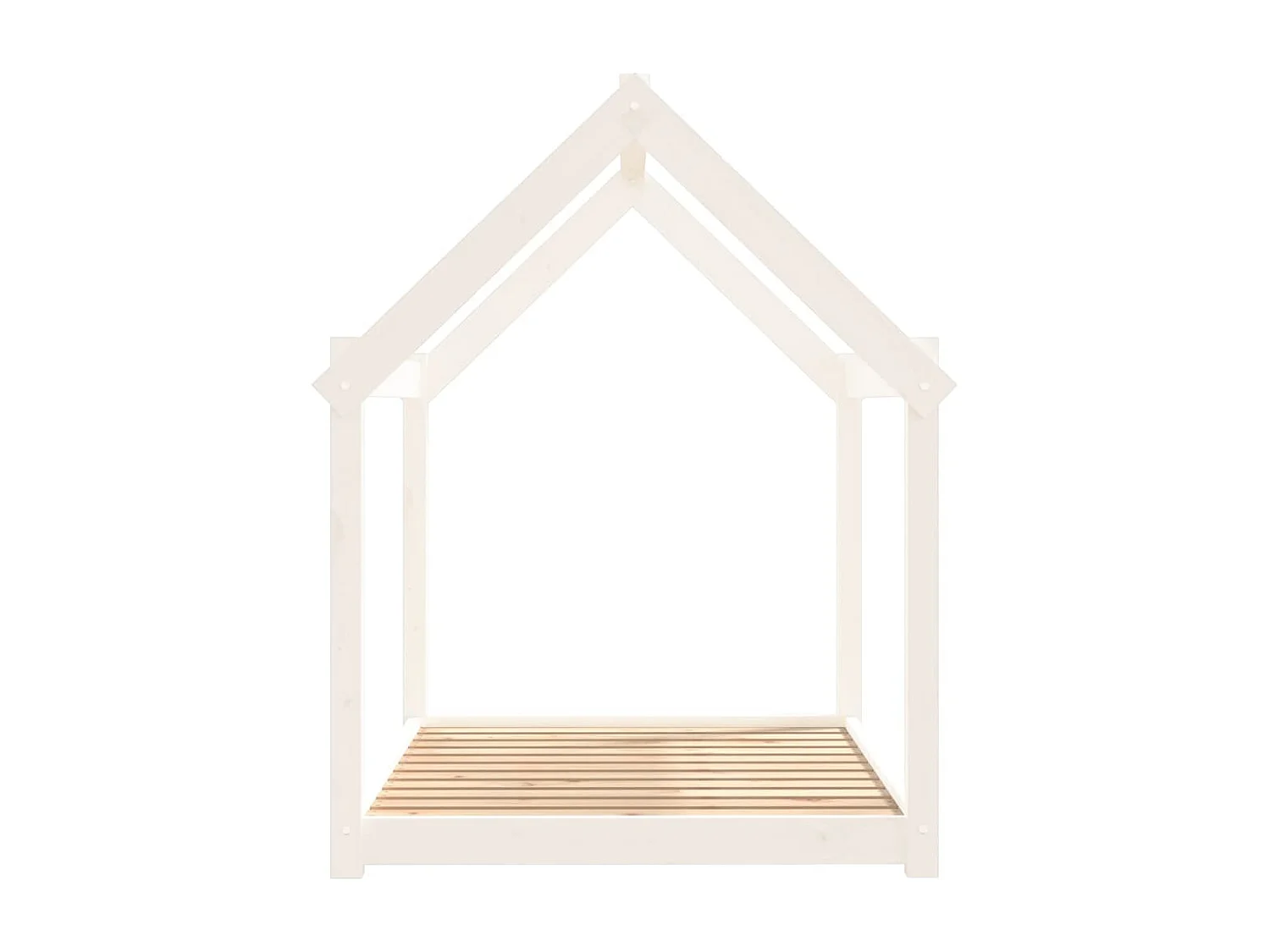 Lit pour chien Blanc 111x80x100 cm Bois de pin solide