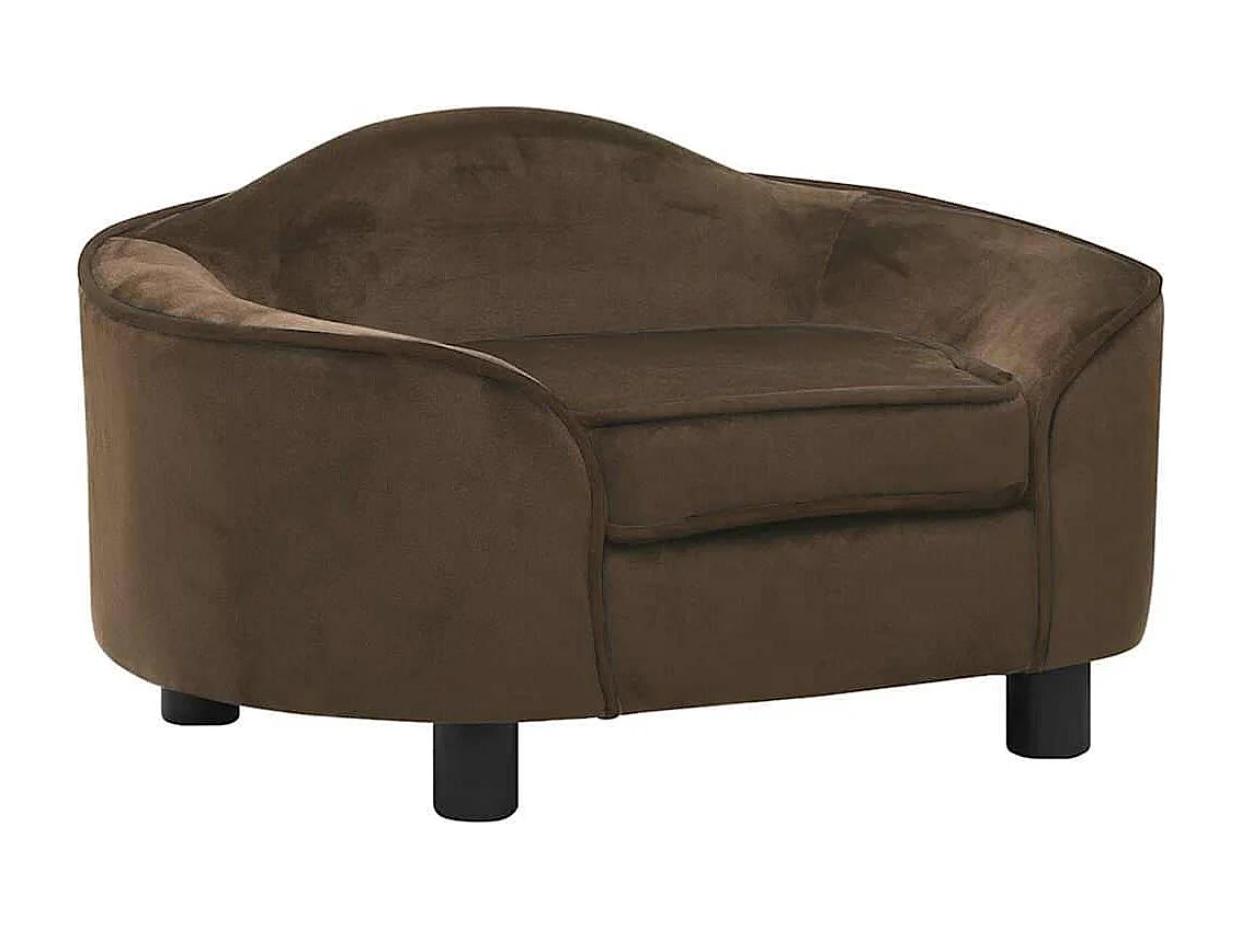 Sofá para perros felpa marrón 67x47x36 cm