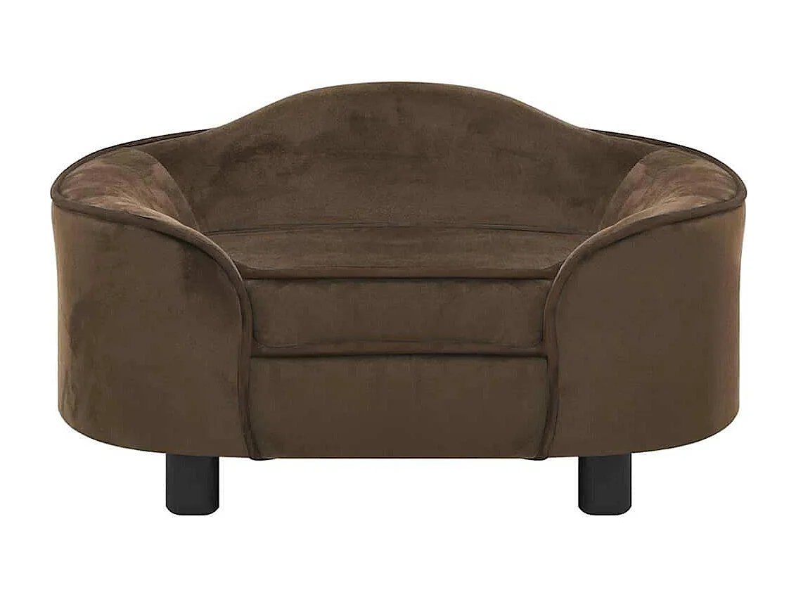 Sofá para perros felpa marrón 67x47x36 cm