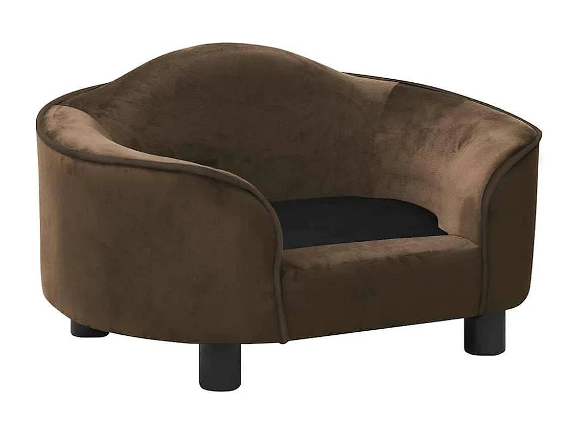 Sofá para perros felpa marrón 67x47x36 cm