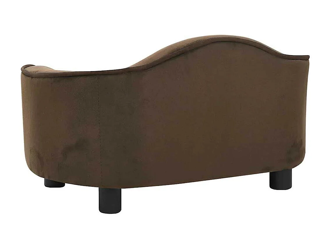 Sofá para perros felpa marrón 67x47x36 cm