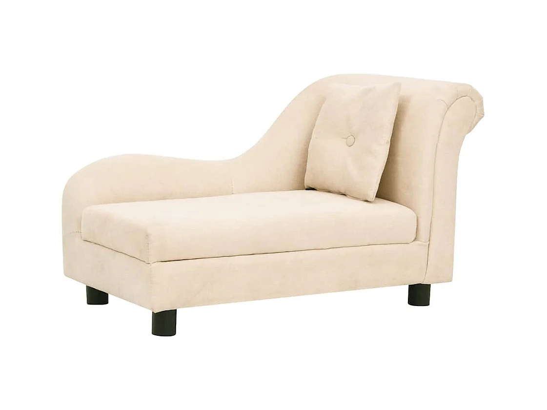 Canapé pour chien avec oreiller Crème 83x44x44 cm Peluche