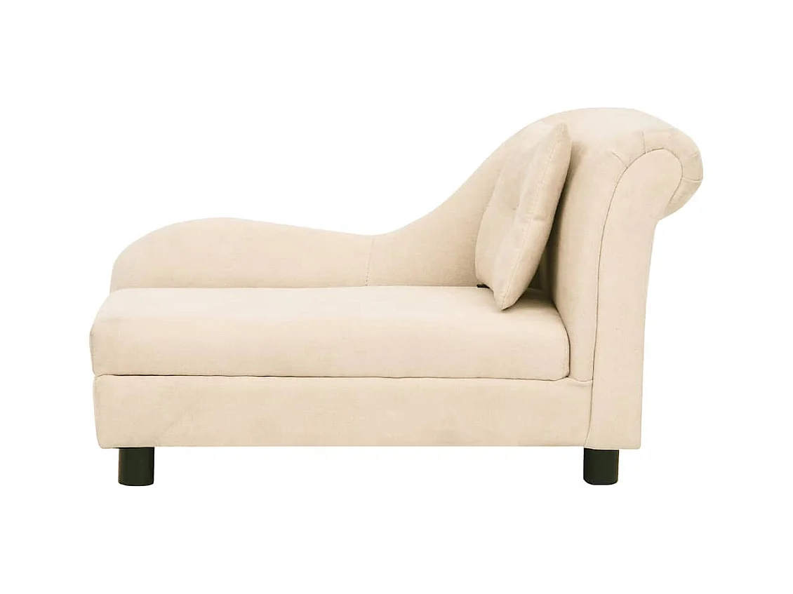 Canapé pour chien avec oreiller Crème 83x44x44 cm Peluche