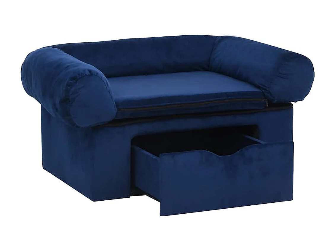 Canapé pour chien avec tiroir Bleu 75x50x38 cm Peluche