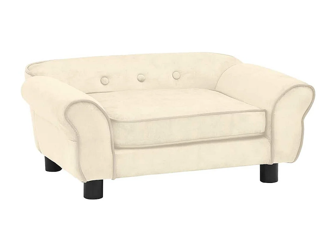 Hondenbank 72x45x30 cm pluche crèmekleurig