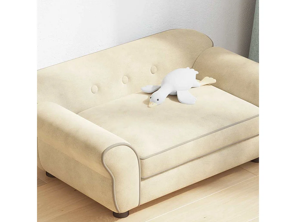 Hondenbank 72x45x30 cm pluche crèmekleurig